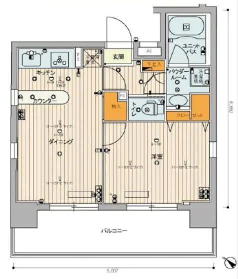 スカイコート本郷東大前弐番館 13階 1LDKの間取り